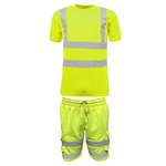 Load image into Gallery viewer, LUXE DIVA Hi Vis Safety Cargo Shorts High Visibility Reflective Workwear Security Combat Pockets Lightweight Utility Jogger for Men