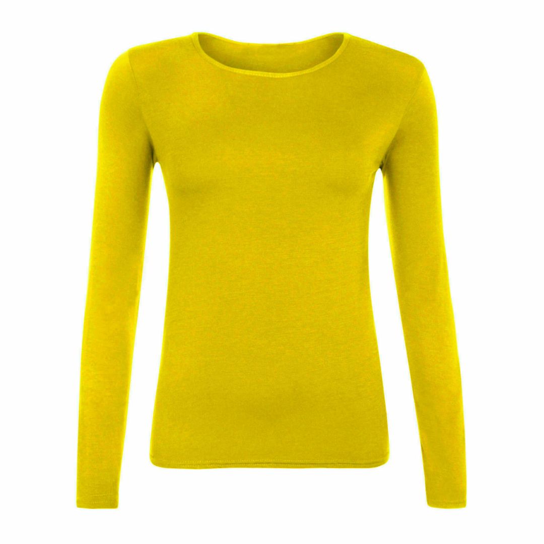 LUXE DIVA New Ladies Long Sleeve Round Neck T-Shirt Top Size 8-26