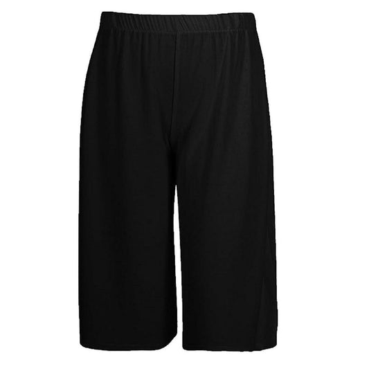 LUXEDIVA Womens Ladies Plain 3/4 Length Short Palazzo Trousers Casual Wide Leg Culottes Pants Plus Sizes UK 8-26