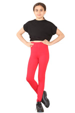 Load image into Gallery viewer, Childrens Plain Full Length Jersey Leggings Girls Stretchy Thick Material Pants