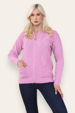Load image into Gallery viewer, LUXE DIVA Womens Collar Zip Cable Knit Cardigan Ladies Long Sleeve Pullover Pocket Jumper