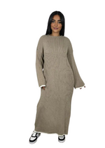 Load image into Gallery viewer, LUXE DIVA Women's Knitted Dress with Contrast Edge Knitted Dress Long