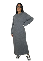 Load image into Gallery viewer, LUXE DIVA Women's Knitted Dress with Contrast Edge Knitted Dress Long