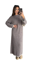 Load image into Gallery viewer, LUXE DIVA Women's Knitted Dress with Contrast Edge Knitted Dress Long