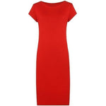 Load image into Gallery viewer, LUXE-DIVA Womens Plus Size Plain Short Sleeve Stretch Ladies Jersey Midi Dress 16-26 Casual Womenswear Viscose Casual Wear Summer Comfort