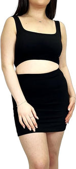 Load image into Gallery viewer, Womens Ladies New Ribbed Sleeveless Crop Top Bodycon Mini Skirt Summer 2 Pcs Co-Ord Suit