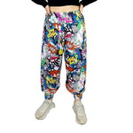 Load image into Gallery viewer, LUXE DIVA Women’s Harem Pants Trousers | Printed Full Length Ali Baba Baggy Trousers with Side Slits & Ankle Cuffs | Casual Stretch Yoga Sweatpants | Sizes 8-26