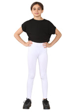 Load image into Gallery viewer, Childrens Plain Full Length Jersey Leggings Girls Stretchy Thick Material Pants