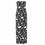 Load image into Gallery viewer, LUXE DIVA Plus Size Womens Printed Bandeau Strapless Shirred Ladies Long Maxi Dress Sleeveless Casual Summer Womenswear Fit Original Style