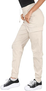 Load image into Gallery viewer, Ladies Cargo Combat Wide Leg Pants Elastic Waist 6 Pockets Work Casual Trousers