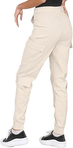 Load image into Gallery viewer, Ladies Cargo Combat Wide Leg Pants Elastic Waist 6 Pockets Work Casual Trousers