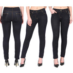 Load image into Gallery viewer, LUXE DIVA Ladies Women & Girls Stretch Denim Look Skinny Jeggings Leggings with Zip and Pockets UK Size 10-22