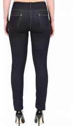 Load image into Gallery viewer, LUXE DIVA Women’s High-Waisted Skinny Jeggings – Stretchable Plain Black Denim Leggings with Pockets, Slim Fit Jeans Pants for Ladies & Girls, Size 8-22