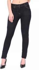 Load image into Gallery viewer, LUXE DIVA Women’s High-Waisted Skinny Jeggings – Stretchable Plain Black Denim Leggings with Pockets, Slim Fit Jeans Pants for Ladies & Girls, Size 8-22