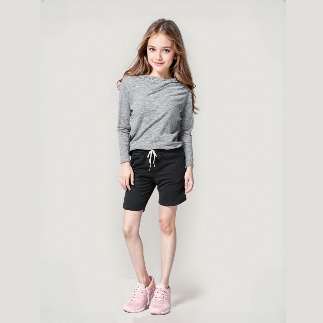 LUXE DIVA Unisex Kids Boy Girls Plain Fleece Shorts PE School Jogging Sports Casual Wear 2-13 Years