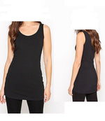 Load image into Gallery viewer, Ladies Scoop Neck long Sleeveless Stretch Plain Vest Strappy T-Shirt