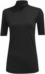 Load image into Gallery viewer, Womens Ladies Turtle Polo Neck Jumper Short Sleeve Top High Neck T Shirt Top Plus 16-26
