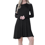 Load image into Gallery viewer, LUXE DIVA WOMEN LADIES LONG SLEEVE SWING DRESS FLARED A LINE SKATER DRESS TOP SIZE 8-26
