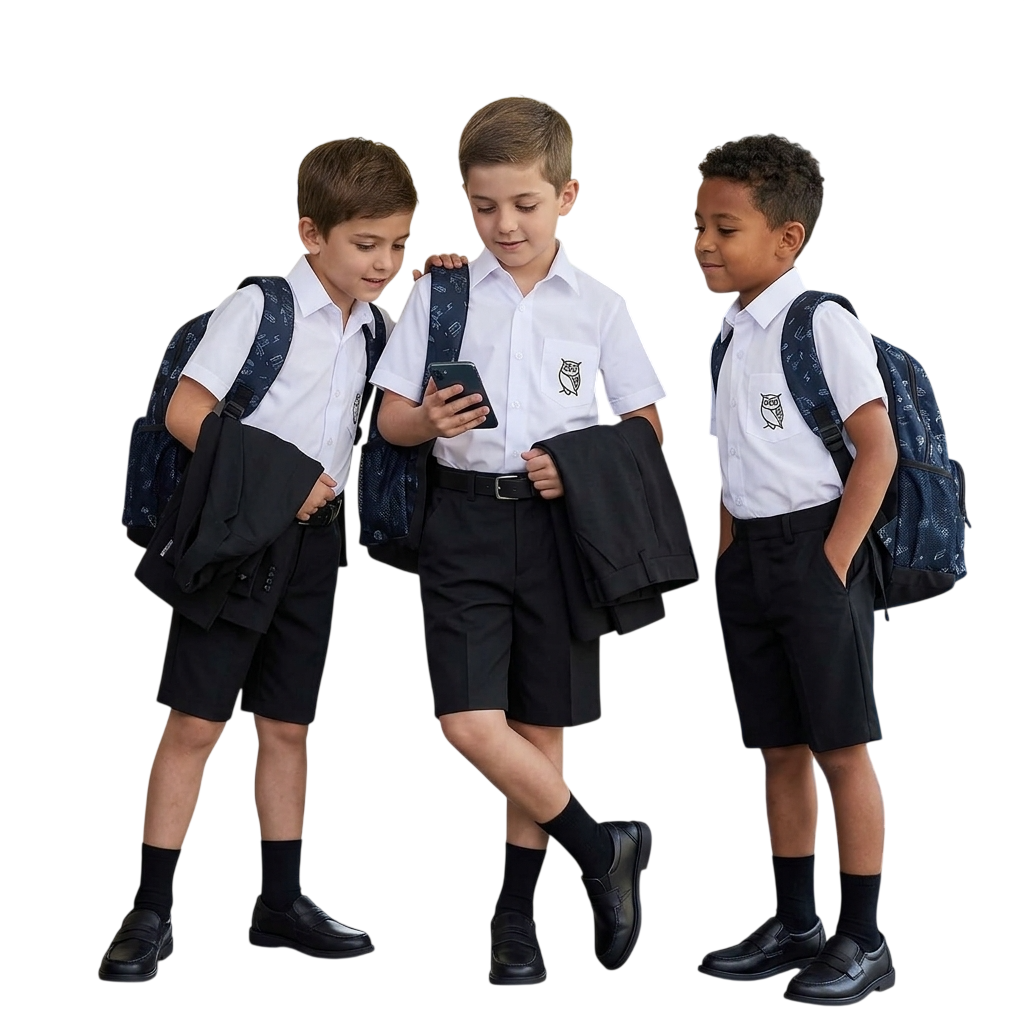 LUXE DIVA Kids School Shorts Pull Up Elasticated Waist Uniform Shorts