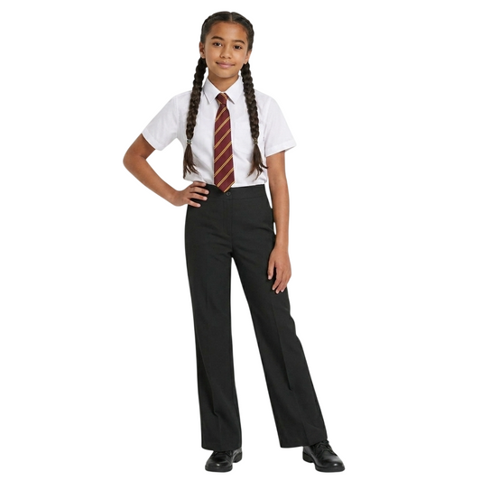 LUXE DIVA Girls School Bootcut Trousers