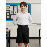 Load image into Gallery viewer, LUXE DIVA Boys School Shorts – Classic Black Knee-Length Uniform Shorts with Pockets, Easy Pull-On Design, Half Elastic Waistband for Ages 2-10 Years