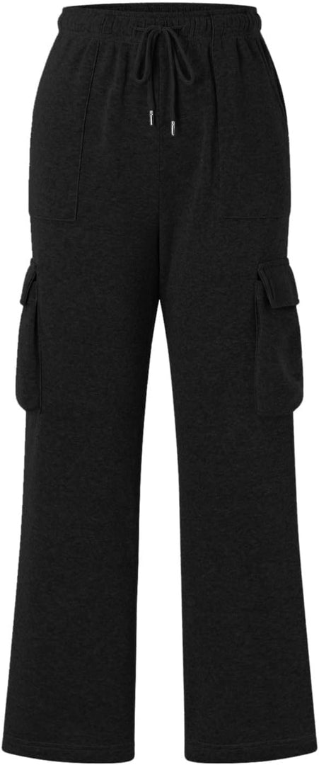 Ladies Combat Elastic Waist Band 4 Pocket Plain Wide Leg Plazzo Style Trouser