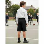 Load image into Gallery viewer, LUXE DIVA Boys School Shorts – Classic Black Knee-Length Uniform Shorts with Pockets, Easy Pull-On Design, Half Elastic Waistband for Ages 2-10 Years