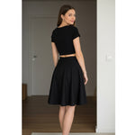 Load image into Gallery viewer, LUXE DIVA Women's Plus Size Flared Skater Skirt – Plain, Stretchy, Elastic Waist Casual Short Skirt for Ladies – UK Sizes 14 to 28 Summer Wear