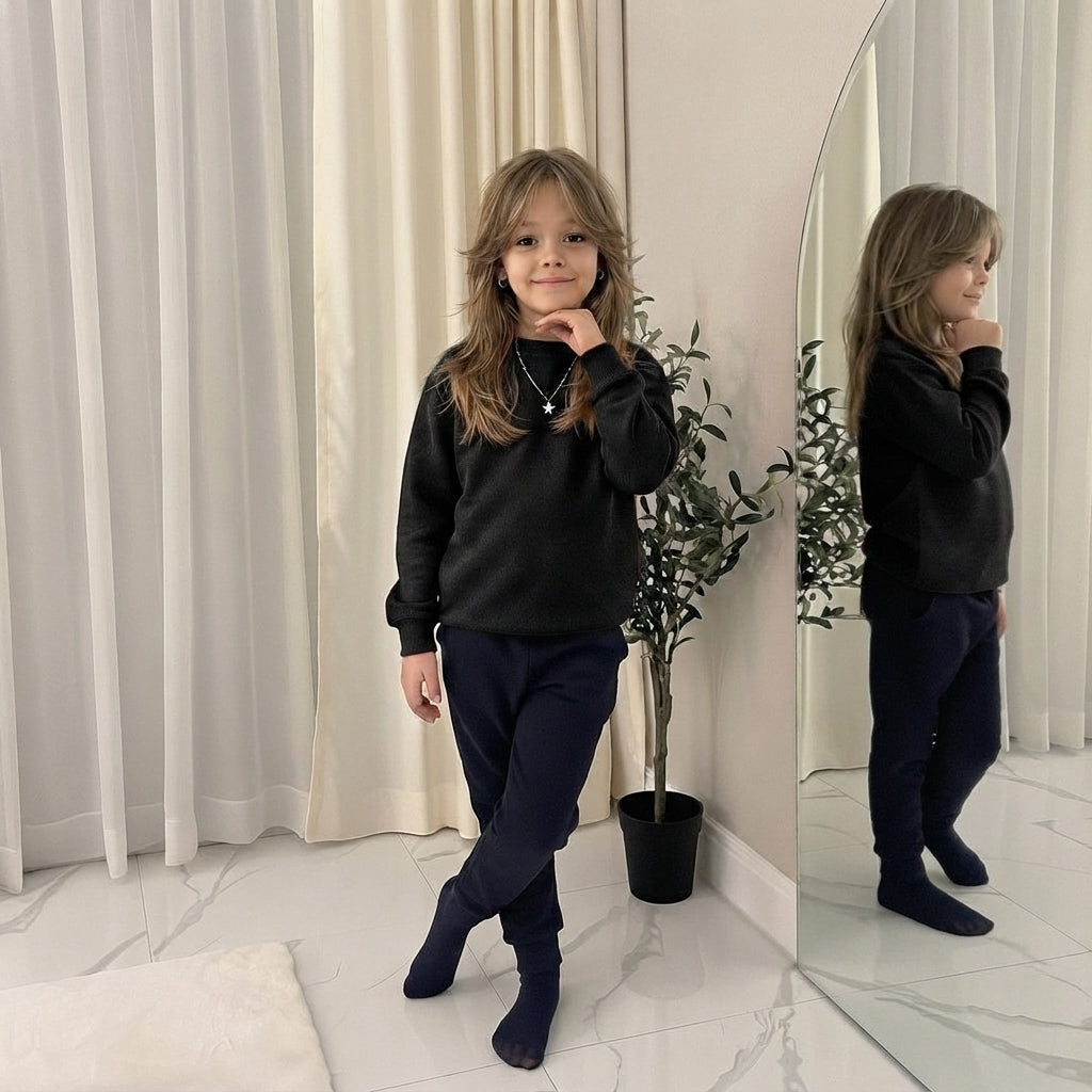 LUXE DIVA Kids Unisex Sweatshirt Long Sleeve Pullover Jumper Casual School Top