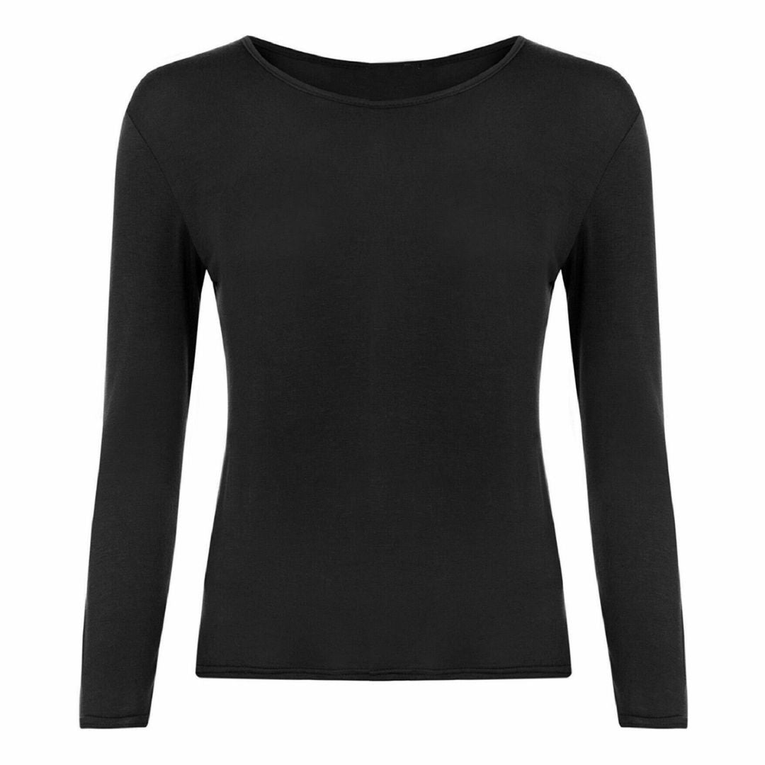 LUXE DIVA New Ladies Long Sleeve Round Neck T-Shirt Top Size 8-26