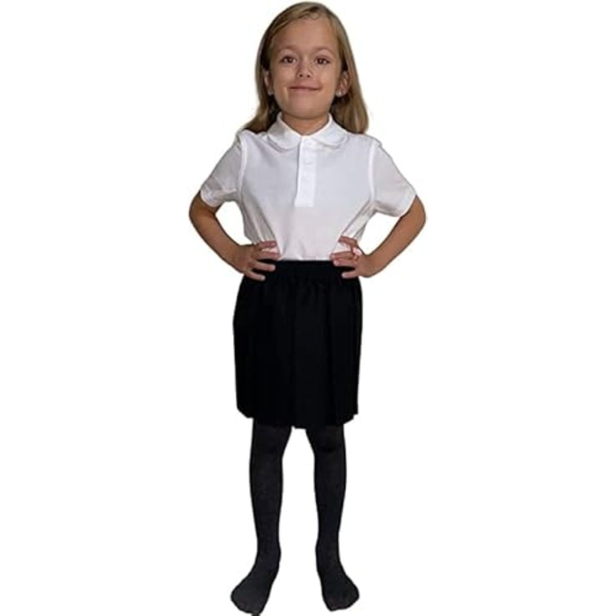LUXE DIVA Girls Summer Formal Dress Bottom Full Elastic Box Pleat Skirt School Uniform Girl Back to School Box Pleated Round Waist Skirt
