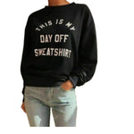 Load image into Gallery viewer, WOMEN LADIES "THIS IS MY DAY OFF" DESIGNER PRINTED SWEATSHIRT JUMPER TOP UK 8-16