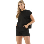 Load image into Gallery viewer, LUXE DIVA Womens Ladies Short Sleeve Boxy Lounge Wear Tracksuit Shorts Set Comfy Two Piece
