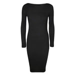 Load image into Gallery viewer, LUXE DIVA Ladies Womens Long Sleeve Stretch Jersey Bodycon Printed MIDI Dress Plus Size