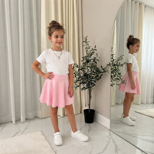 Girls Skater Skirt Ð High Waisted Flared Mini Tutu Skirt (Ages 5Ð14)