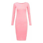 Load image into Gallery viewer, LUXE DIVA Ladies Womens Long Sleeve Stretch Jersey Bodycon Printed MIDI Dress Plus Size