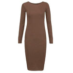 Load image into Gallery viewer, LUXE DIVA Ladies Womens Long Sleeve Stretch Jersey Bodycon Printed MIDI Dress Plus Size