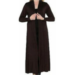 Load image into Gallery viewer, LUXE DIVA Women’s Plus Size Maxi Long Cardigan UK | Floaty Full Sleeve Open Front Coatigan | Lightweight Collared Duster Jacket | Ladies Longline Cover Up Sizes 8-26