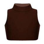 Load image into Gallery viewer, LUXE DIVA Girls Gymnastics Crop Tops – Kids Sleeveless Turtle Neck Crop Top for Dance, Yoga, Sports, Running – Plain Summer Vest Activewear for Girls Ages 5-13 Years