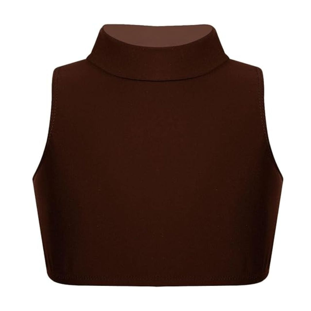 LUXE DIVA Girls Gymnastics Crop Tops – Kids Sleeveless Turtle Neck Crop Top for Dance, Yoga, Sports, Running – Plain Summer Vest Activewear for Girls Ages 5-13 Years