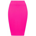 Load image into Gallery viewer, Womens Plain High Waisted Knee Length Bodycon Stretch Pencil Midi Skirt 8-14