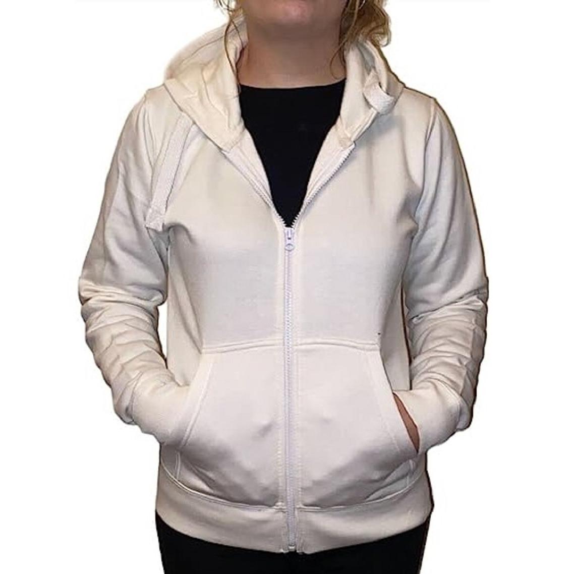 LUXEDIVA Ladies Plain Colour Hoodie Womens Fleece Hooded Top Zip Zipper Hoodie Sweatshirt