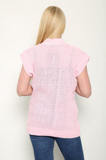 Load image into Gallery viewer, LADIES SLEEVELESS 5 BUTTON WAISTCOAT KNITTED 2 POCKETS V/NECK SELF COLOUR KNITWEAR FRONT PATTERN W/COAT ALL YEAR ROUND WEAR