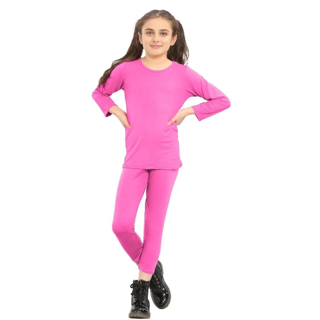LUXE DIVA Girls 2-Piece Neon Summer Set – Stylish T-Shirt and Leggings Outfit for Ages 7-13