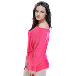 Load image into Gallery viewer, LUXE DIVA One Off-Shoulder Tops with Long Sleeves, Off Shoulder Batwing Jumper, Ladies Batwing Top in Black, Red, White Plus 21 Colors More UK