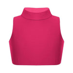 Load image into Gallery viewer, LUXE DIVA Girls Gymnastics Crop Tops – Kids Sleeveless Turtle Neck Crop Top for Dance, Yoga, Sports, Running – Plain Summer Vest Activewear for Girls Ages 5-13 Years