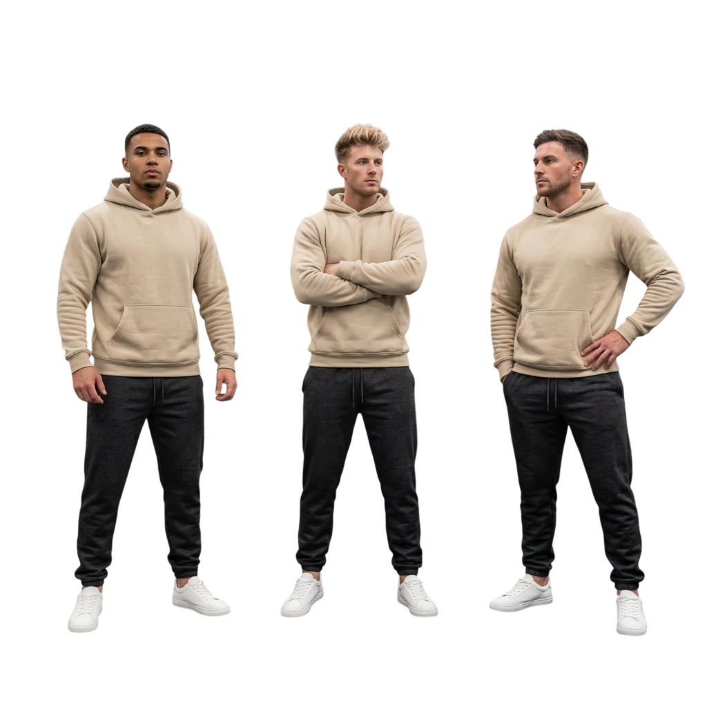 LUXE DIVA Men's Pack of 3 Fleece Joggers Elasticated Waist Hem & Zip Pockets S-XXL