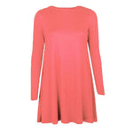 Load image into Gallery viewer, LUXE DIVA WOMEN LADIES LONG SLEEVE SWING DRESS FLARED A LINE SKATER DRESS TOP SIZE 8-26