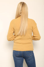 Load image into Gallery viewer, LUXE DIVA LADIES KNITTED POLO NECK JUMPER REMEL LABEL ( merry gold ) SUPER STRECH FINE KNIT POLO NECK