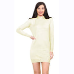 Load image into Gallery viewer, LUXE DIVA Womens Turtle Neck Jumper Ladies Knitted Bodycon Roll Neck Midi Sweater Top Dressess UK
